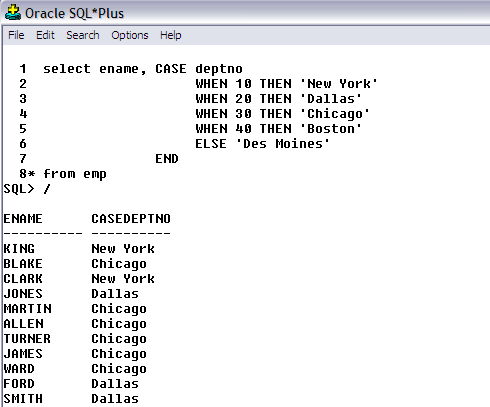 SQL CASE Working Example.