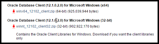 Oracle 12c client (32 and 64 bit) download page.