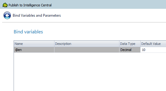 Bind variables and parameters