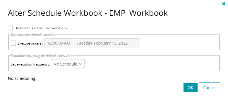 Toad Intelligence Central web interface scheduling options