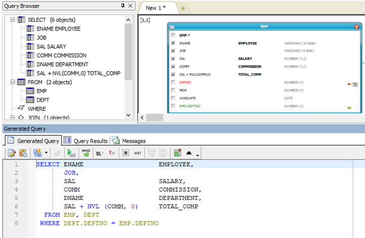 Changes in SQL Query Generation showing up in the diagram