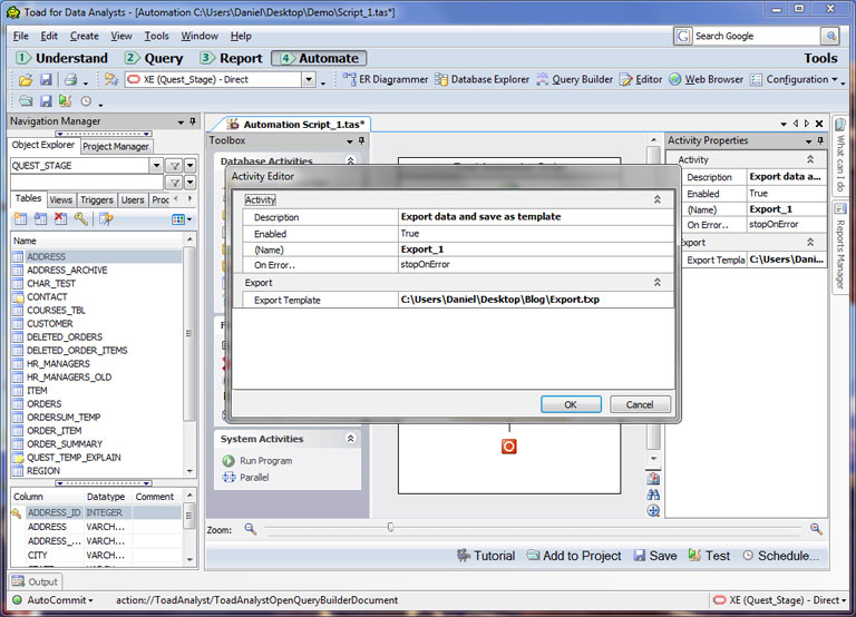 Step 4: Automating the process - Export