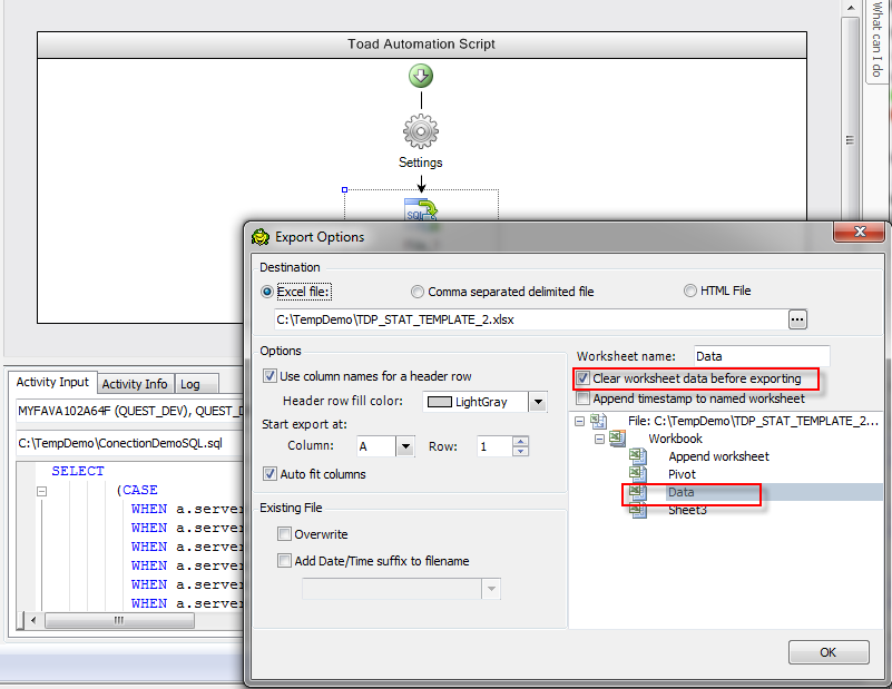 Configuring Toad