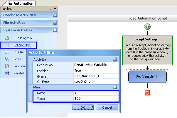 Adding Variables to Automation Script