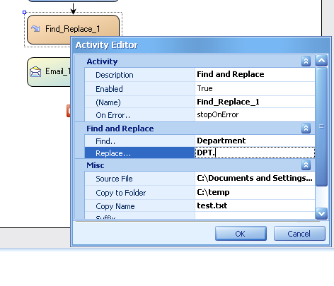 Find and Replace Activity