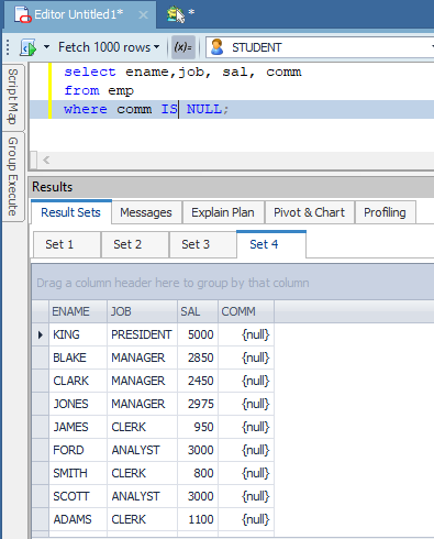 Data with NULL Values