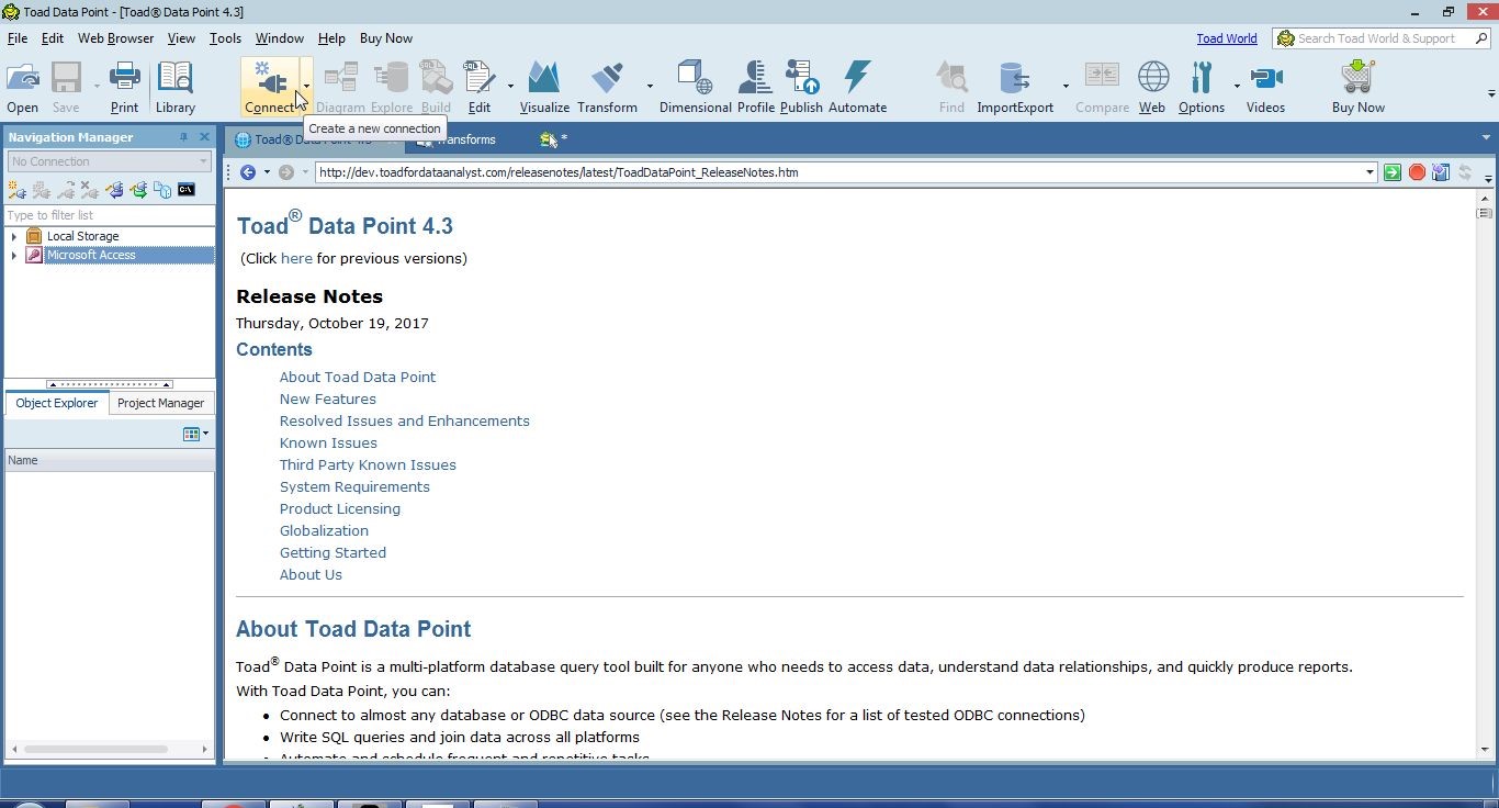 Figure 1. Click connect to connect to MySQL database