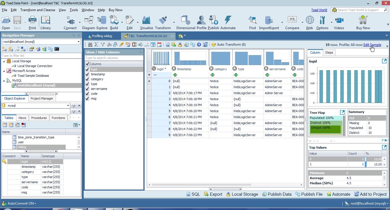 Figure 11. Edit Sample