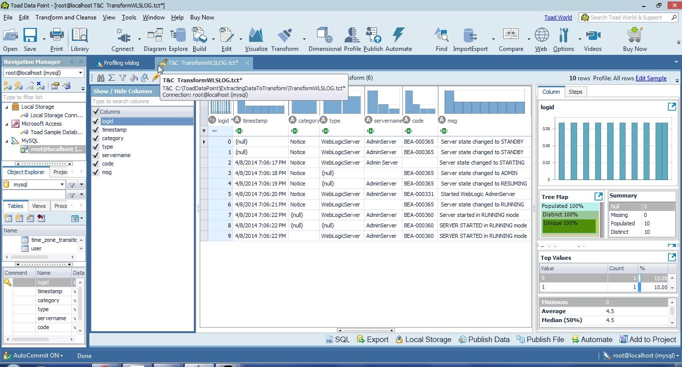 Figure 14. Raw Data Extracted