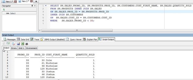 Figure 15. Three table inner join – Using Toad to Query Multiple Tables