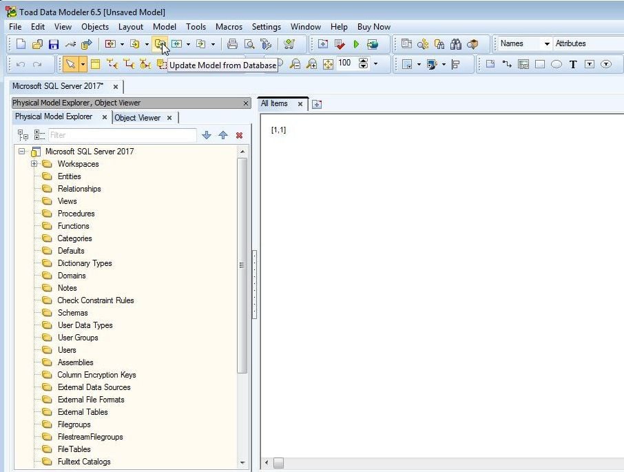 Figure 15. Update Model from Database