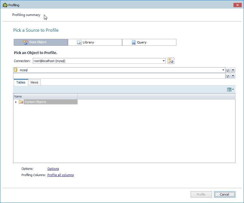 Figure 16. Profiling Wizard