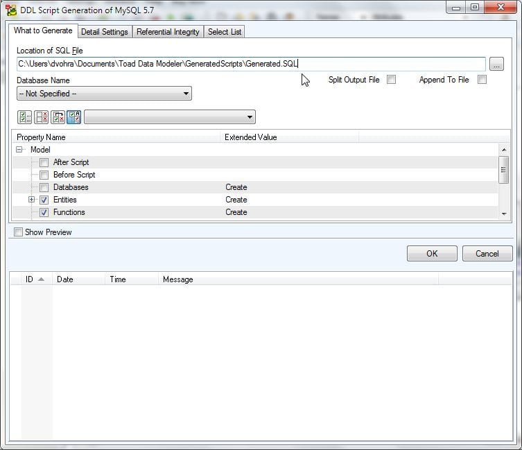 Figure 17. Default Location of SQL File