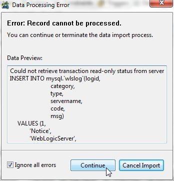 Figure 19. Data Processing Error