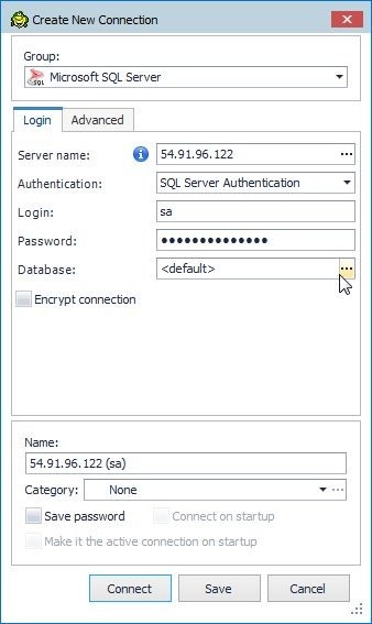 Figure 2. Create New Connection window