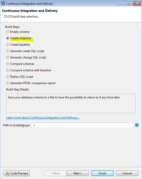 Figure 2. CI CD actions available