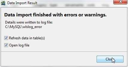 Figure 20. Data Import Result