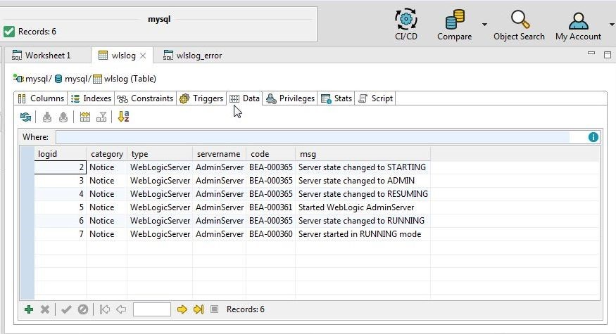 Figure 22. Data tab displays the imported data