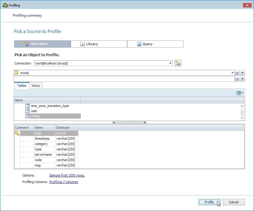 Figure 22. Starting Profiling