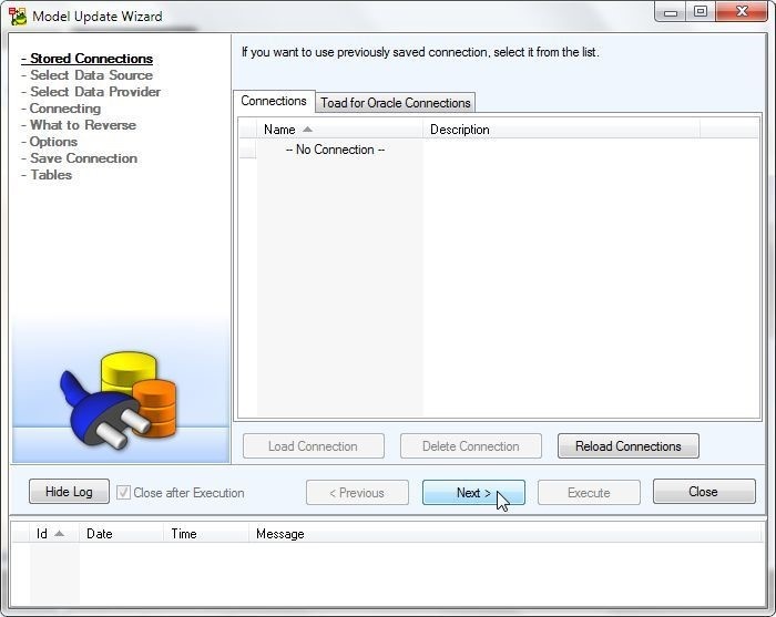 Figure 23. Clicking on Update Model from Database