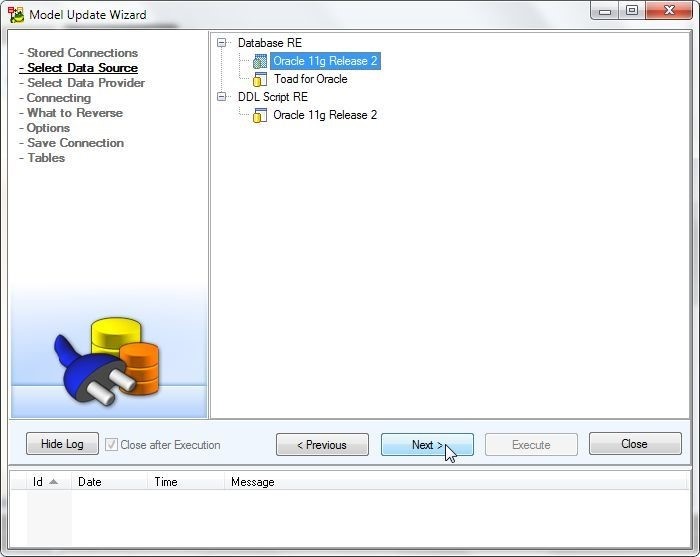 Figure 24. Selecting the data source