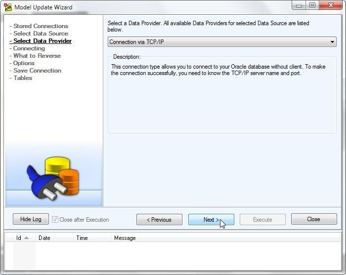 Figure 25. Selecting Data Provider