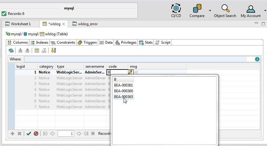 Figure 27. Adding code Column Value