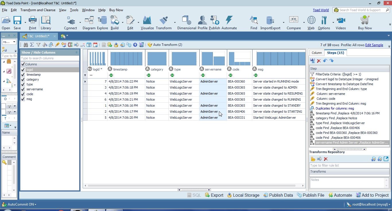 Figure 28. AdminServer no spaces added as a replacement value