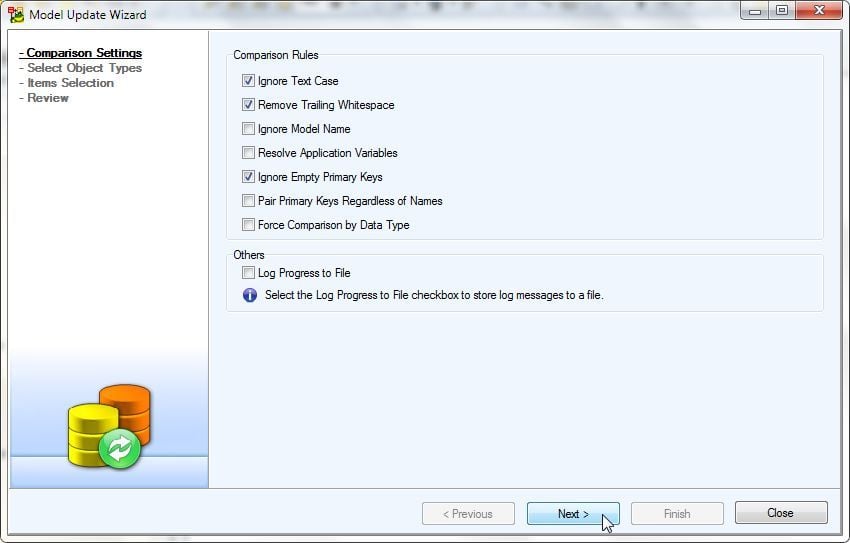 Figure 28. Comparison Settings