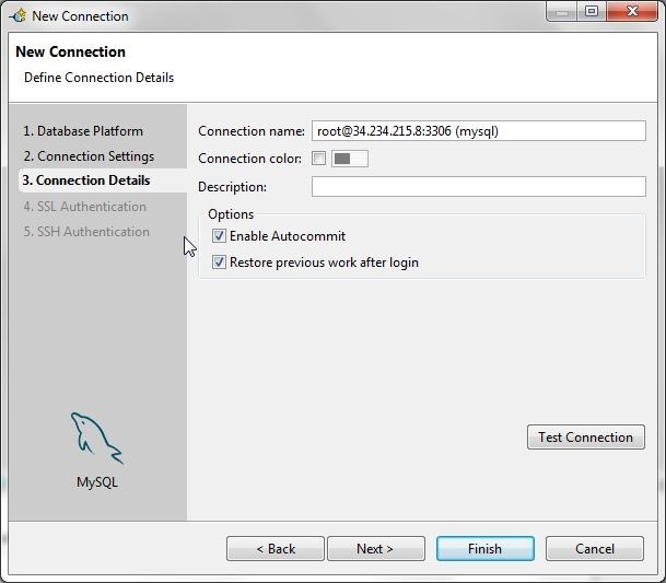 Figure 28. Enabling autocommit