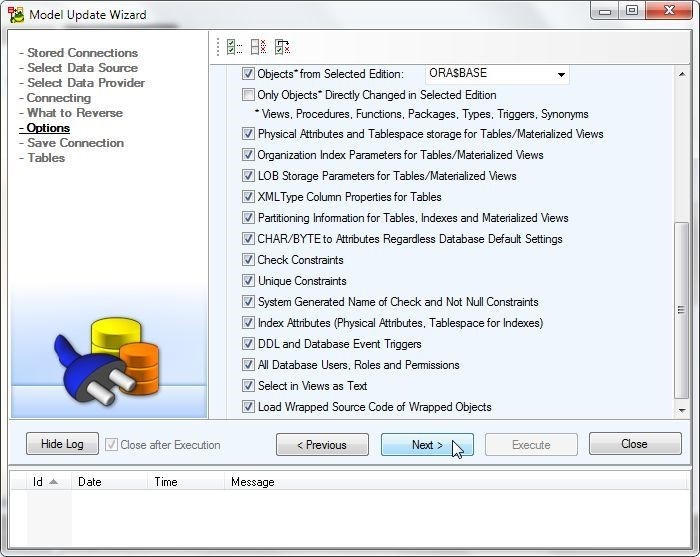 Figure 30. Selecting options to load