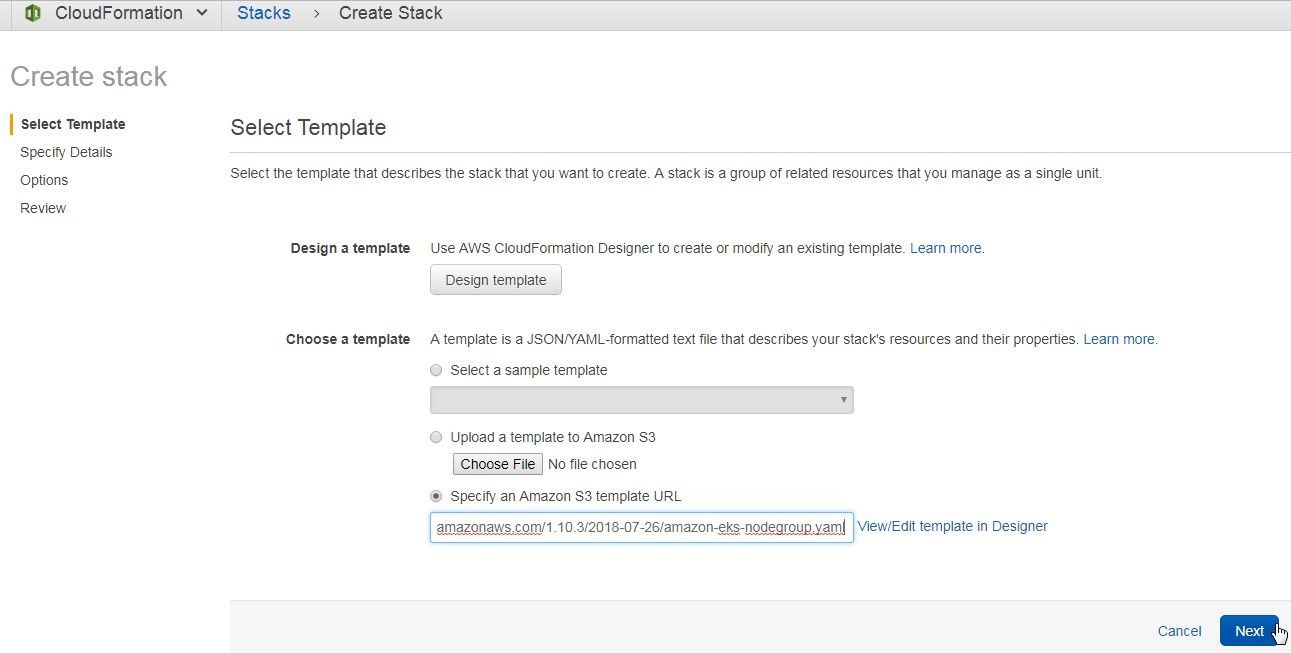 Figure 34. Specifying the URL for Worker Node Group