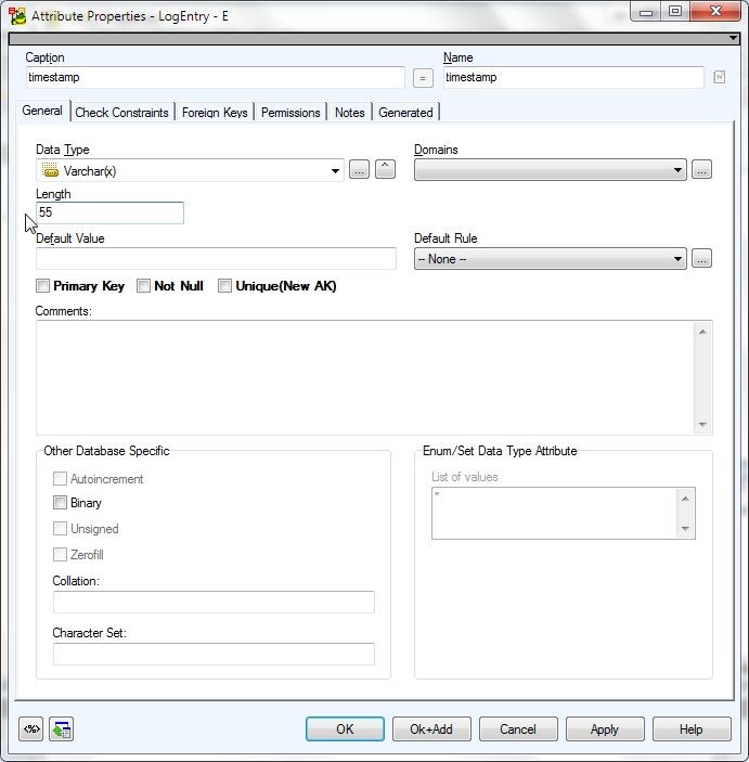 Figure 37. Adding the Attribute timestamp