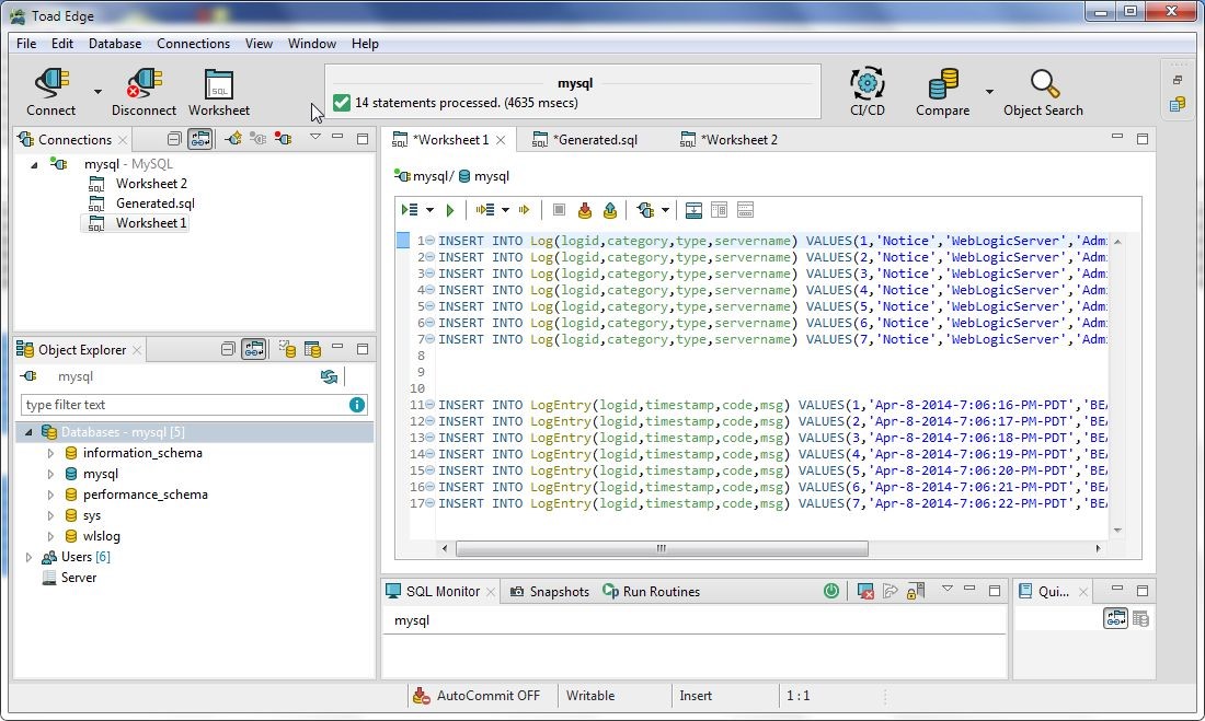 Figure 37. DML Statements processed