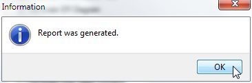Figure 38. The Report was Generated message