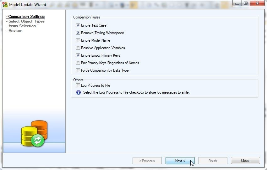 Figure 40. Comparison Settings