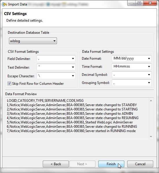 Figure 41. CSV settings