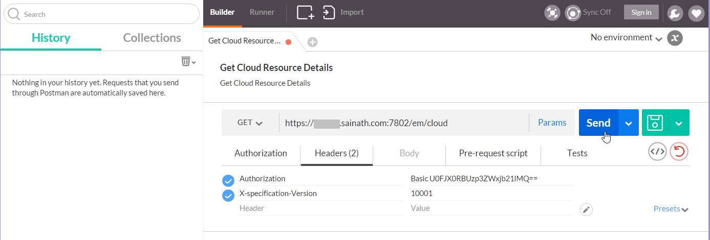 Figure 41. Headers - Get Cloud Resource Details request