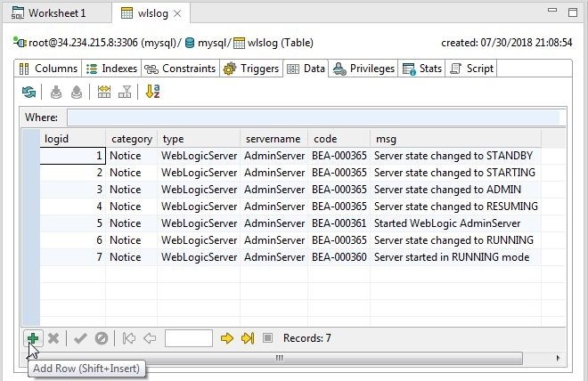 Figure 44. Add row icon