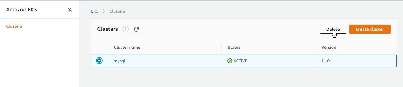 Figure 45. Deleting the Cluster