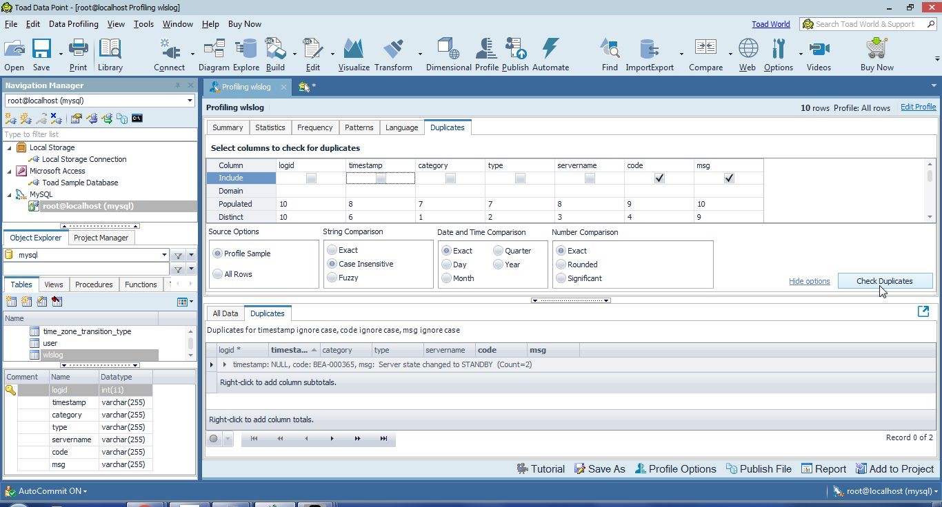 Figure 47. Check Duplicates