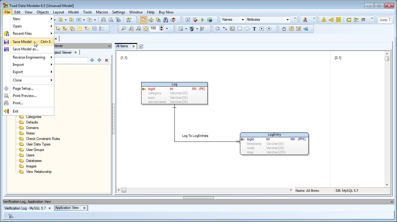 Figure 51. Selecting Save Model