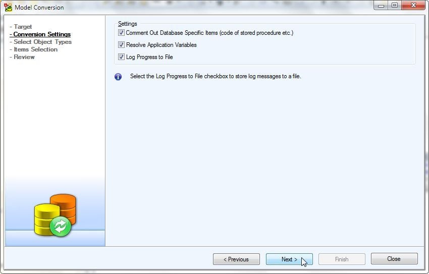 Figure 9. Conversion Settings-1