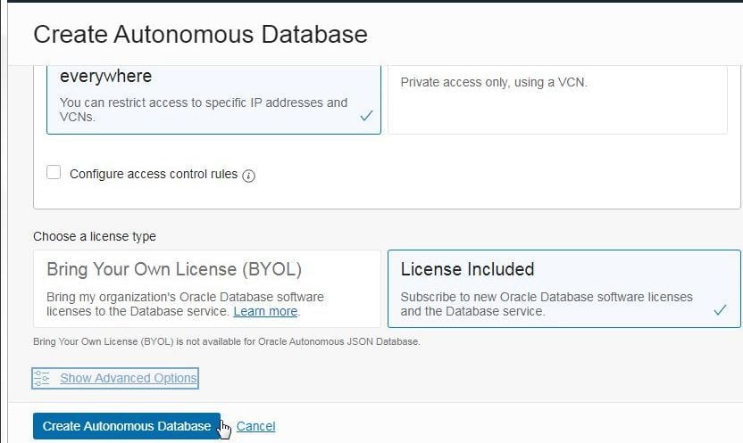 Figure 9. Selecting License type.