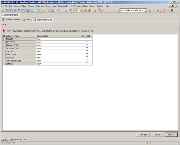 Figure 10: Page 6 of the data import wizard.