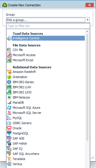 Connecting to external data sounces for data preparation using Toad Data Point