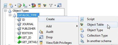 CATALOG_TYPE>Create>Object Table