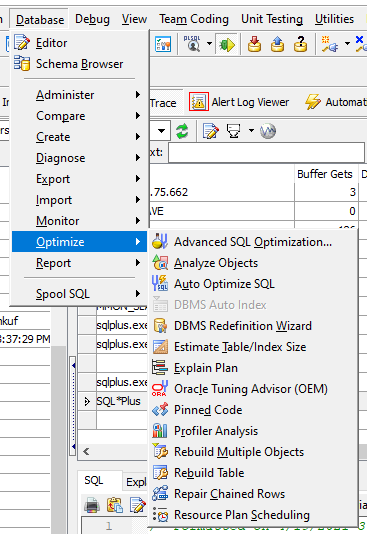 Toad for Oracle SQL optimization tools