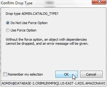 Confirm Drop Type dialog