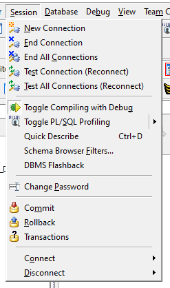 Database Browser tablespaces